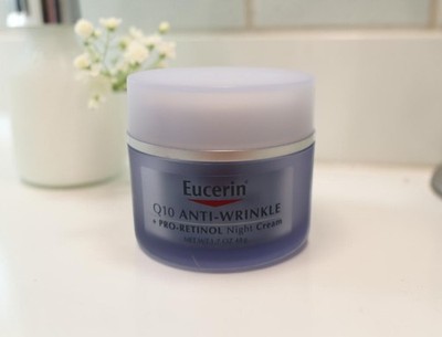 Eucerin Q10 Anti-Wrinkle Face Night Cream, Unscented 1.7oz NO BOX