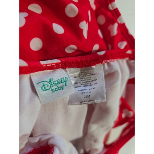Disney Baby Mädchen rot gepunktet Minnie Mouse Tüll Einteiler Badeanzug 24 Monate - Bild 4 von 5