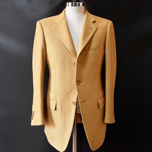 Paul Stuart, Vintage 90s Paul Stuart Caruso Wool Cashmere Silk Blazer Made in Italy 48