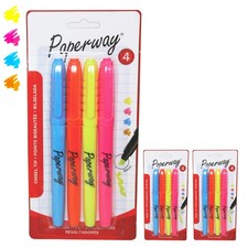 Pack of 12 Bright Neon Highlighter Pen Markers Chisel Tip Ideal for School O
