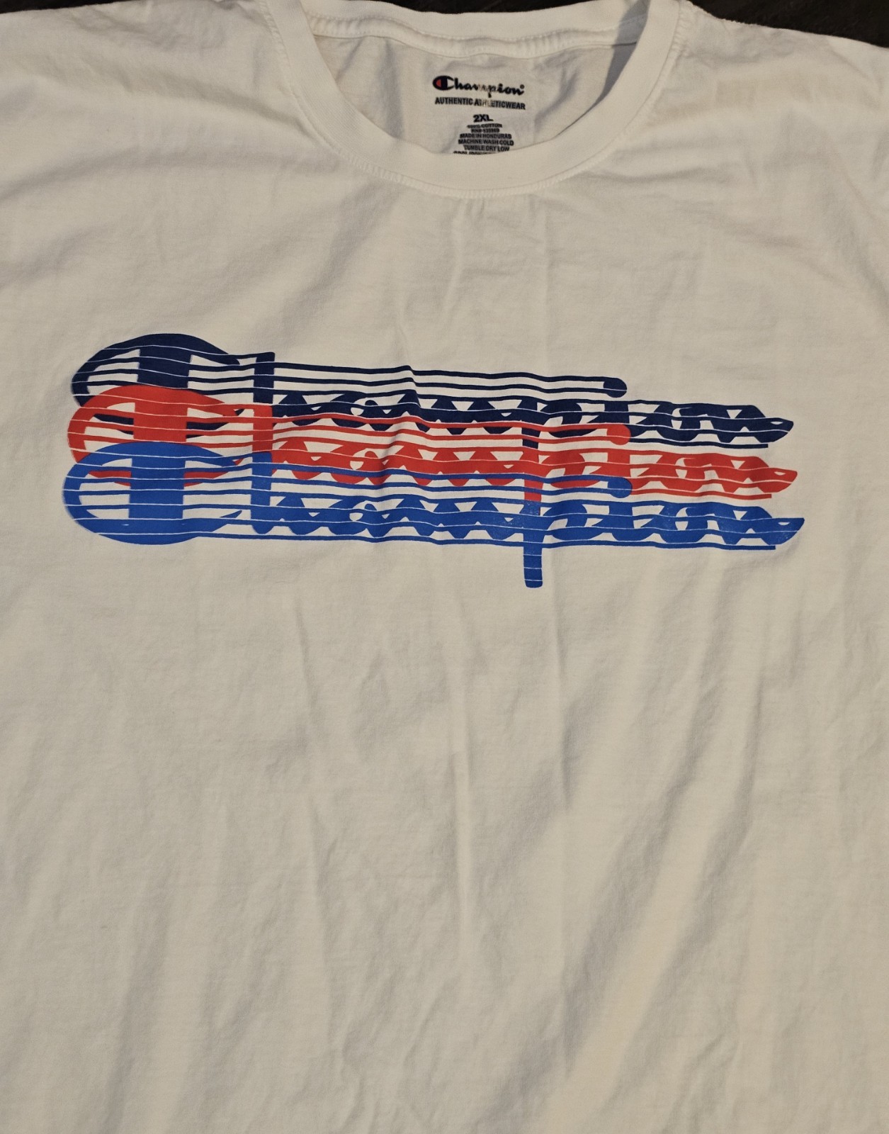 Champion Logo Colorful Multiple Script White T-sh… - image 3