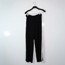 Veronica Beard Russo Snap Side Button Straight Leg Trouser Pants Navy Blue 8