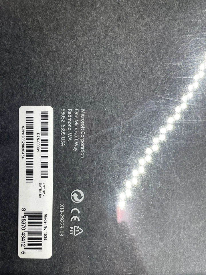 New Microsoft Surface Pro 1 / 2 Keyboard RT Type Cover Surface 1535 Genuine - Image 3 of 4