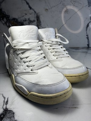 Nike Air Flight Men's High Top Lace-Up Leather Athletic Sneakers White