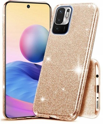 Schutz Hülle Handy Tasche Für Xiaomi Redmi Note 10 5G - Glitzer CASE Brokat GOLD