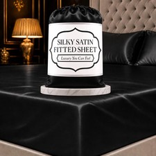 Satin Fitted King Size 1 PC   Luxuriously Smooth  Softer Than Silk Bed She...