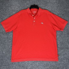 Tommy Bahama Island Zone Polo Shirt Mens Medium Red Supima Short Sleeve Adult