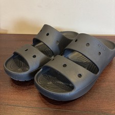 Crocs Classic Black Sandals Slides Unisex Mens Size 8 / Womens 10 EUC 2 Strap