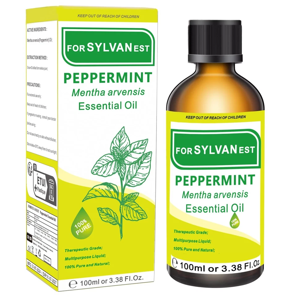 FORSYLVANEST Olio Essenziale di Menta Piperita 100ML Naturale Olio Non Diluido per