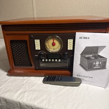 Victrola VTA-600B-ESP Navigator 8-In-1 Classic Bluetooth Record Player Turntable