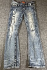 Rock Revival Women s 27 Peacoat Distressed Boot Cut Light Wash Jeans