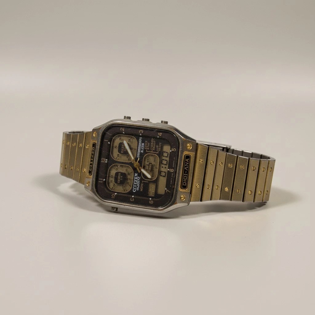 Vintage Citizen Robot Face 8943-083661 Digi-Ana Quartz Chronograph