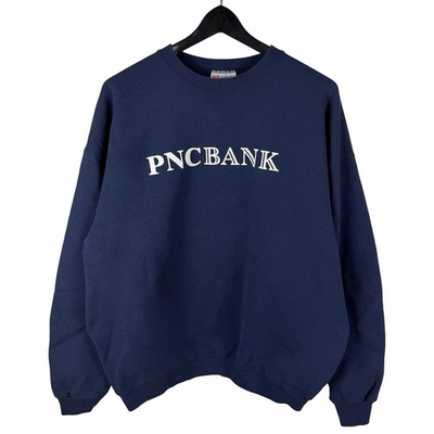 #ad #ad Vintage 90s PNC Bank Employee Promo Pullover Blue Sweatshirt Size XL $24.99