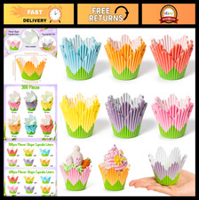 Fodere per cupcake con fiori 300 pezzi - tazze da forno pasquali, involucri per muffin tulipani primaverili