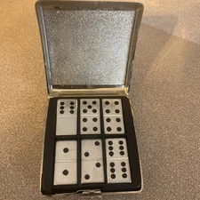Mini Dominoes Travel Set with Case - Metal 
