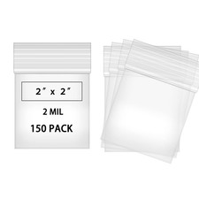 2" x 2" Clear Small Plastic Bags for Pills 2 Mil Thick 150 PCS Mini Zipper St...