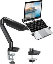 MOUNT PRO Laptop Arm Mount for Desk, 2 in 1 Function Monitor Black