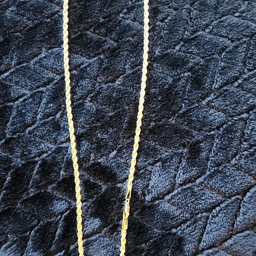 Gold Rope Chain Necklace in 14k solid Yellow Gold  Lobster Clasp