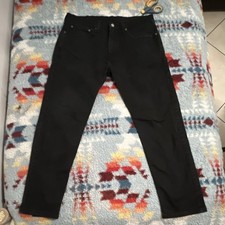Levi s Black Dark Wash Denim Jeans Tapered Fi...