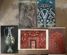 5 Vintage 1940s-1980s Various Persian  Postcards  Art Gallery