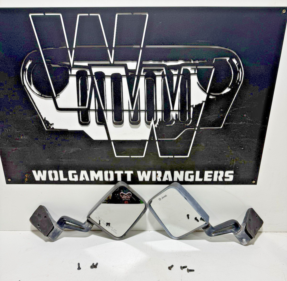 97-02 Side View MIRRORS Full Half Door Side Mirrors SET Jeep TJ Wrangler + BOLTS