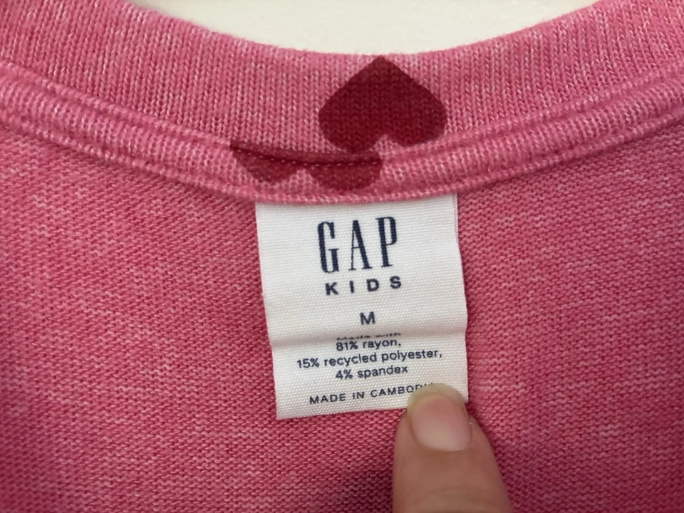 Vestido Suéter Gap Niño Niña Estampado Corazón Forrado Falda Rayón Manga Larga Rosa Azul Marino M Foto 2 de 4