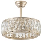 Thoxipn 20" Gold Crystal Chandelier Ceiling Fan w/ Reversible Airflow Remote NIP — photo 2