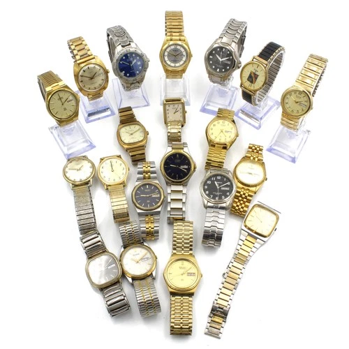 Vintage Citizen Bulova Timex Pulsar 25-37mm Mens Wristwatch Lot of 20 #WB4454-1