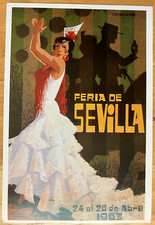 Postcard: Poster for Festival of Seville designed by Jose Alvarez-Gamez, posted