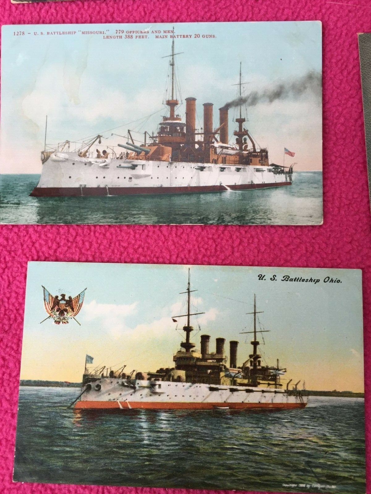 9 vintage POSTCARDS nautical NAVY battleship U.S.S. CONNECTICUT cruiser SUB yard