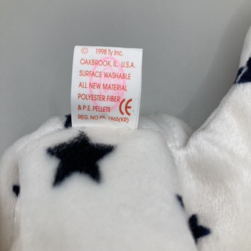 Retired TY Glory Beanie Baby With Numbered Tush Tag & Tag Errors Patriotic bear - Picture 2 of 8