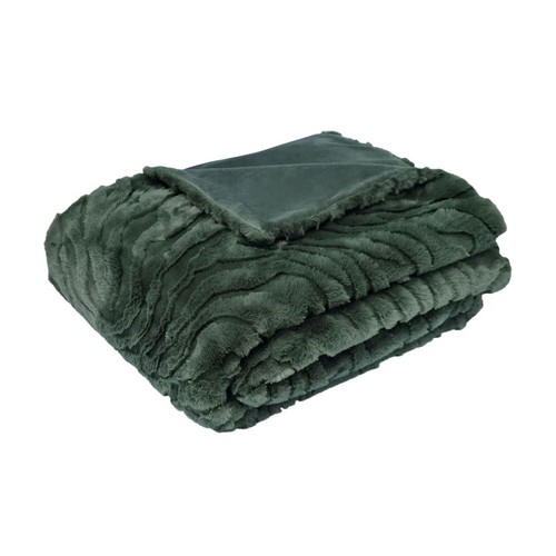 J Elliot Home Rita Sea Kelp Faux Mohair Throw Rug 130 x 160cm - Picture 4 of 4
