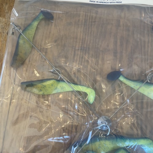Plataforma paraguas 4 brazos 11” con sábalo de 6” (9) Chartr. Gancho mostaza azul 8/0 nuevo en paquete - Imagen 4 de 23