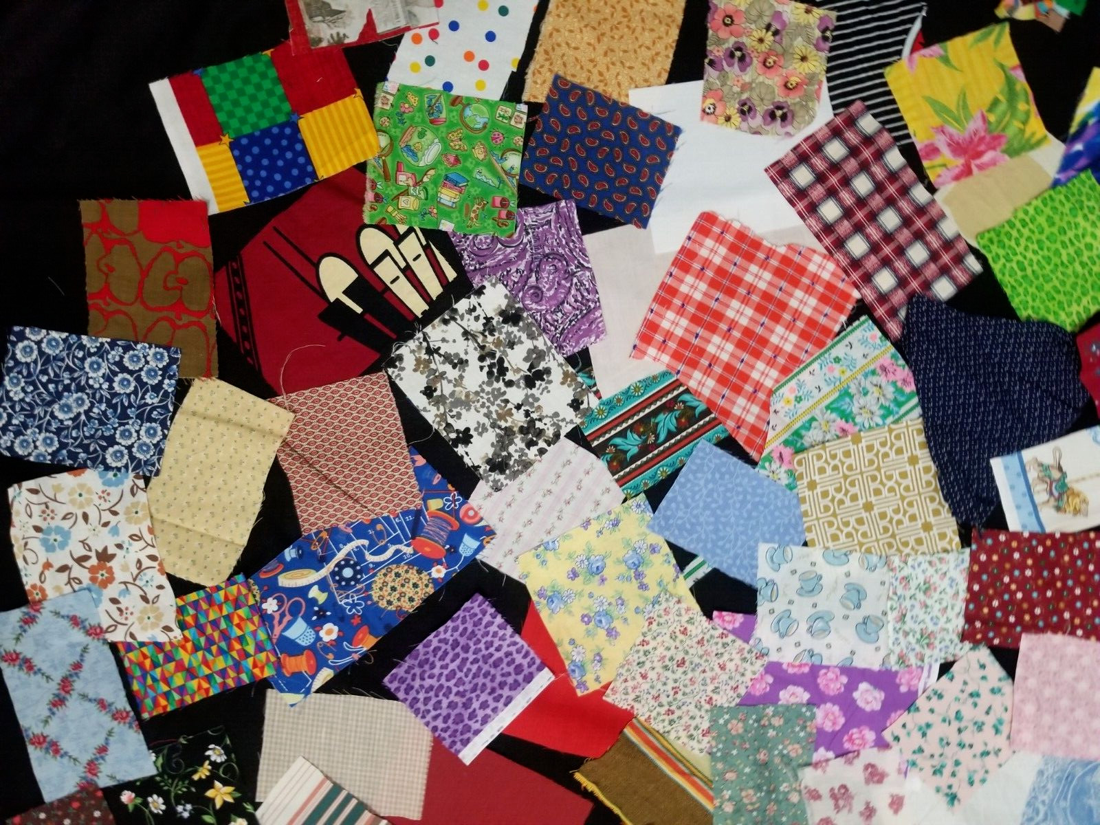 New Quilting Fabric Scraps For Quilts Scrapbooking Crafts Lot of 35