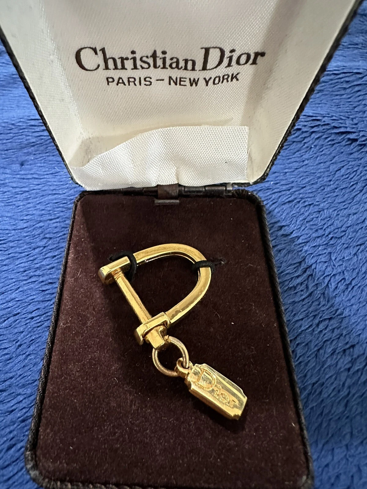 Porte clés vintage neuf dans sa boîte Christian Dior Dangle charme, 1,25
