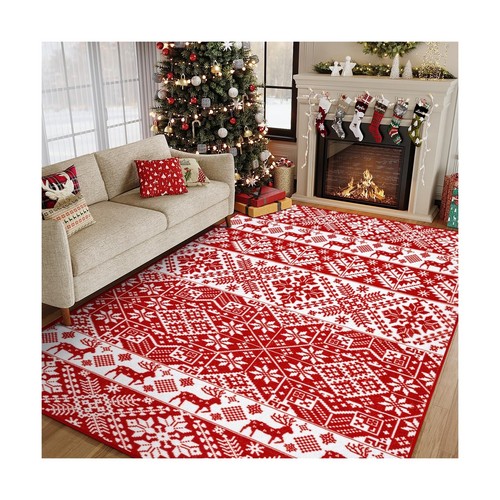 Christmas Vintage Large Area Rug 6x9 Living Room Rug Machine Washable Rugs Lo... - Picture 3 of 8