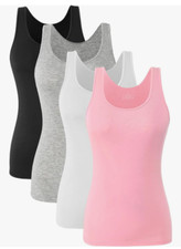 Ymmchy Women Stretch Tank Tops Basic Vest Tops Lightweight Undershirts 3-Pack