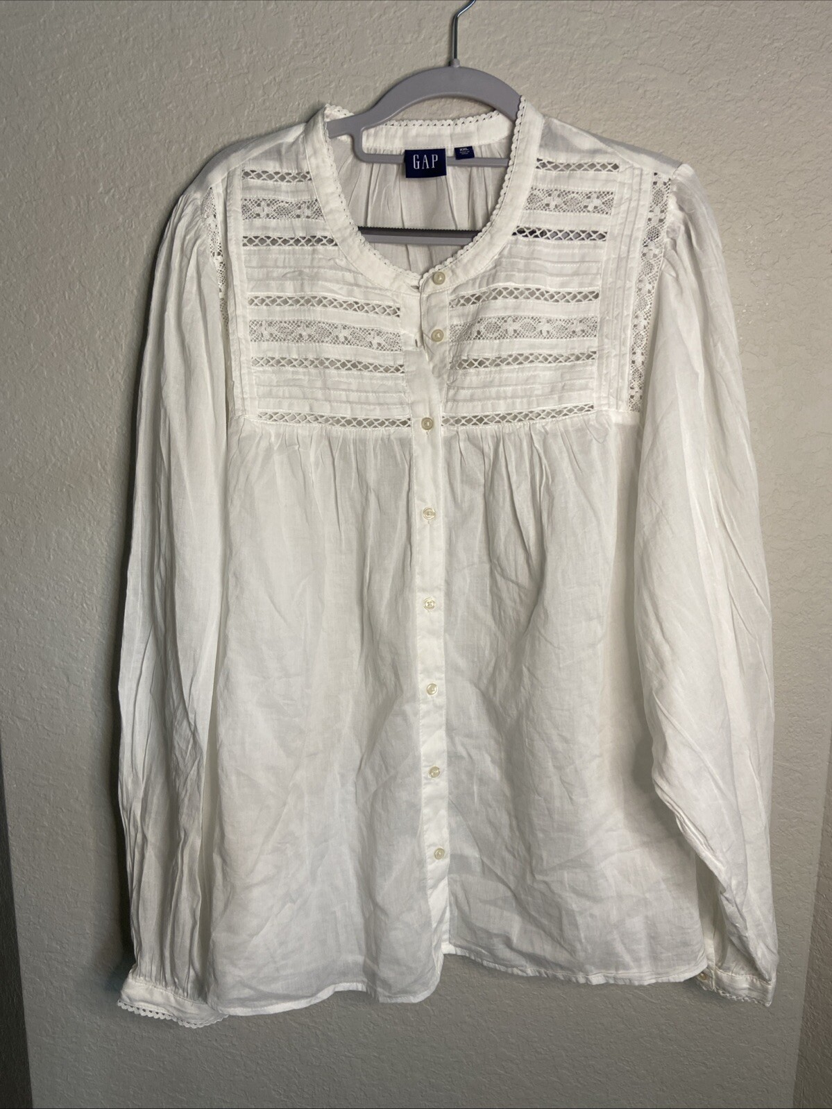 Gap 100% Cotton Body Button Shirt Womens XXL White - Beach Coastal EUC
