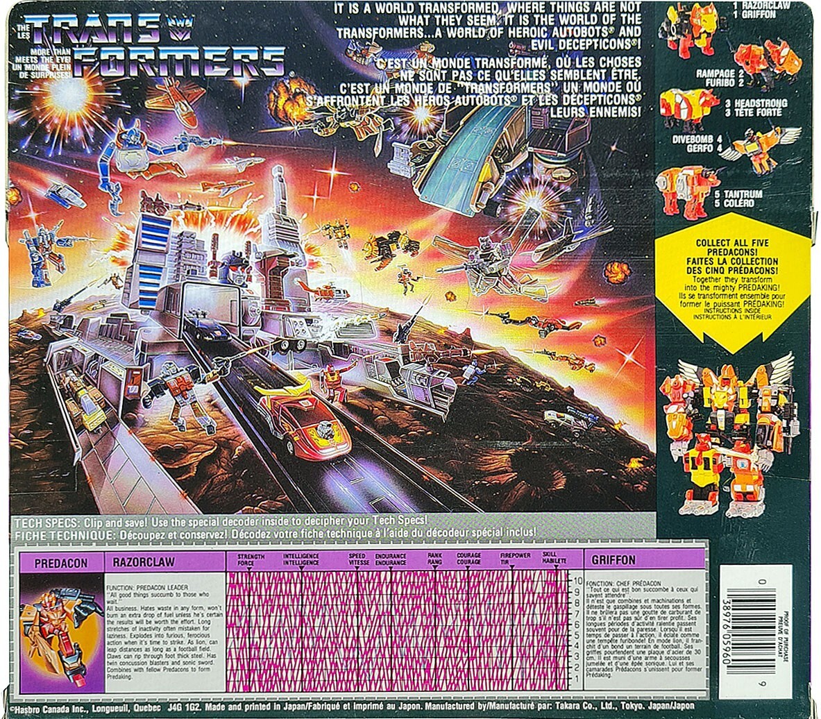 Transformers Predacon Leader 1: Razorclaw, Takara, Vintage G1 1986 ...