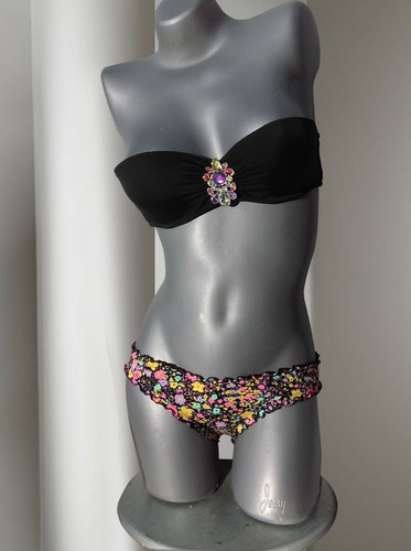 Victoria's Secret Embellished Push-Up Bandeau Bikini Set NWOT 34D/S US - Picture 3 of 5