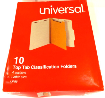 UNIVERSAL Pressboard Classification Folder Letter Four-Section