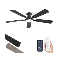 52 In Ceiling Fan w/Light App&Remote Control Flush Mount Low Profile For Bedroom