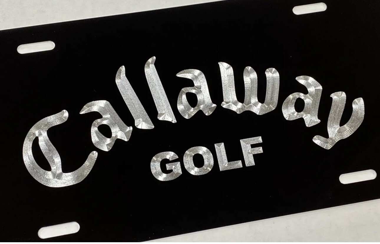 Engraved Car Tag Diamond Etch Black Metal Vanity License Pla