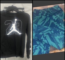 New Youth Boys' Nike Jordan Outfit -size Large - L/S Tee Joggers -NWT