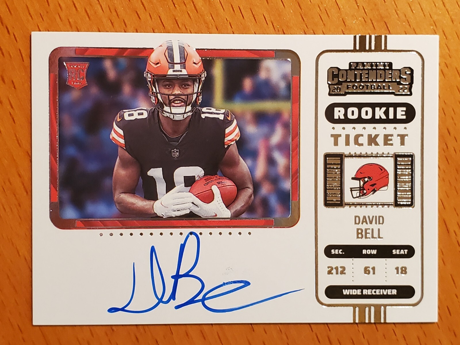 2022 Contenders Rookie Auto Variation #113B David Bell Purdue Browns WR