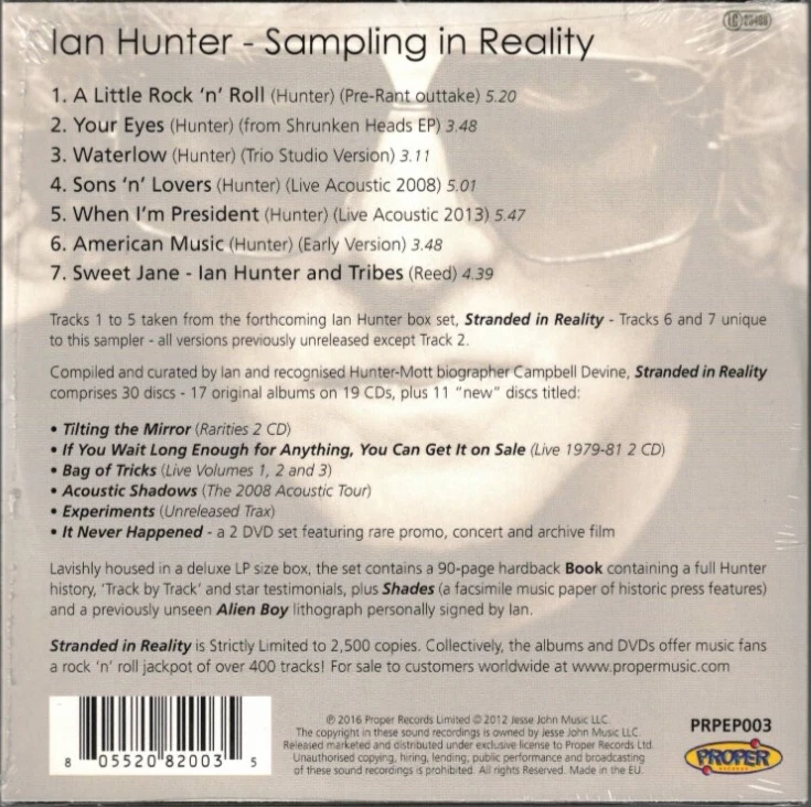 Sampling in Reality by Ian Hunter (7-Track CD Sampler, 2016, Proper) SEALED NEW - Image 2 of 2