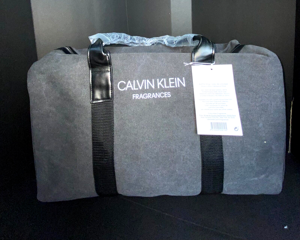 CALVIN KLEIN Fragrances Duffel Bag Dark Gray with Black Trim