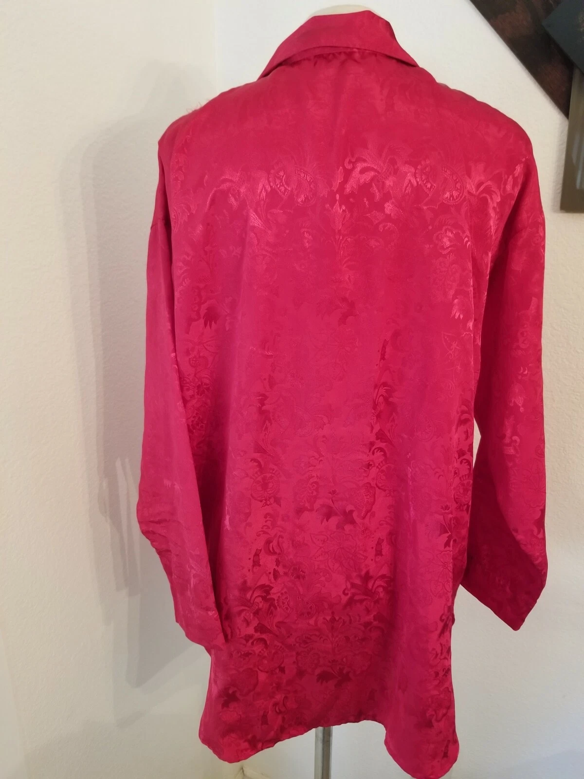 UNDERCOVER Camicia Victorias Secret taglia S abito floreale setoso maniche lunghe con bottoni rosa donna