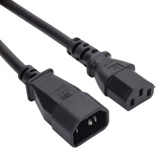 2m Power Extension Cable IEC Kettle Male to Female UPS Lead C13 - C14 PC Metre
