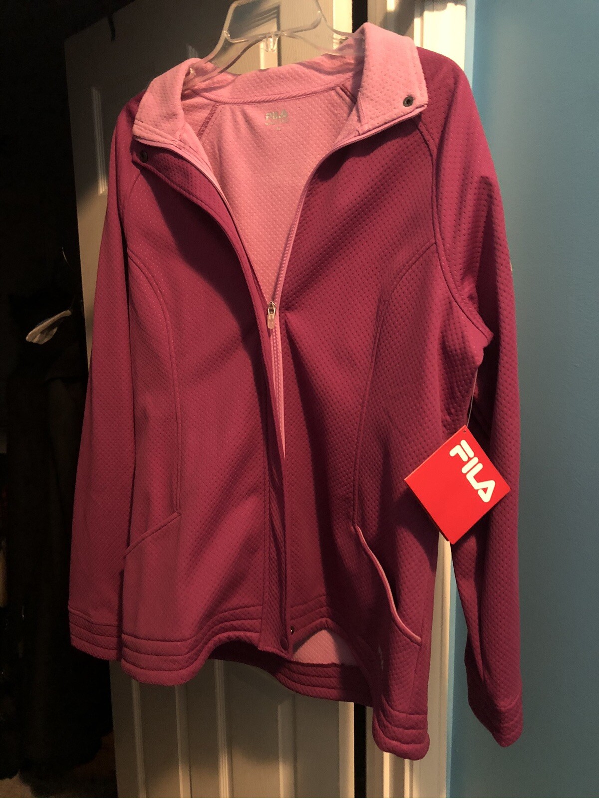 FILA Giacca Donna Viola Sportiva Impressionante Legata XL Nuova.